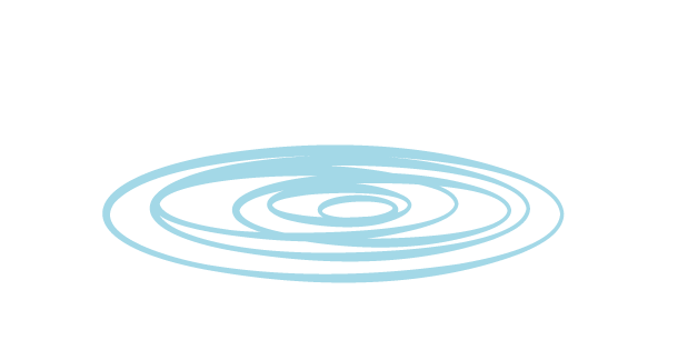 Fundo preto. Em letras brancas, o título: “Fluxos - O Japão e a Água”. Abaixo de “fluxos”, ilustração de seis círculos azuis, um dentro do outro, do maior para o menor.