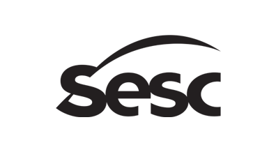 Logo Sesc composto por uma linha curvada, acima, para à direita.